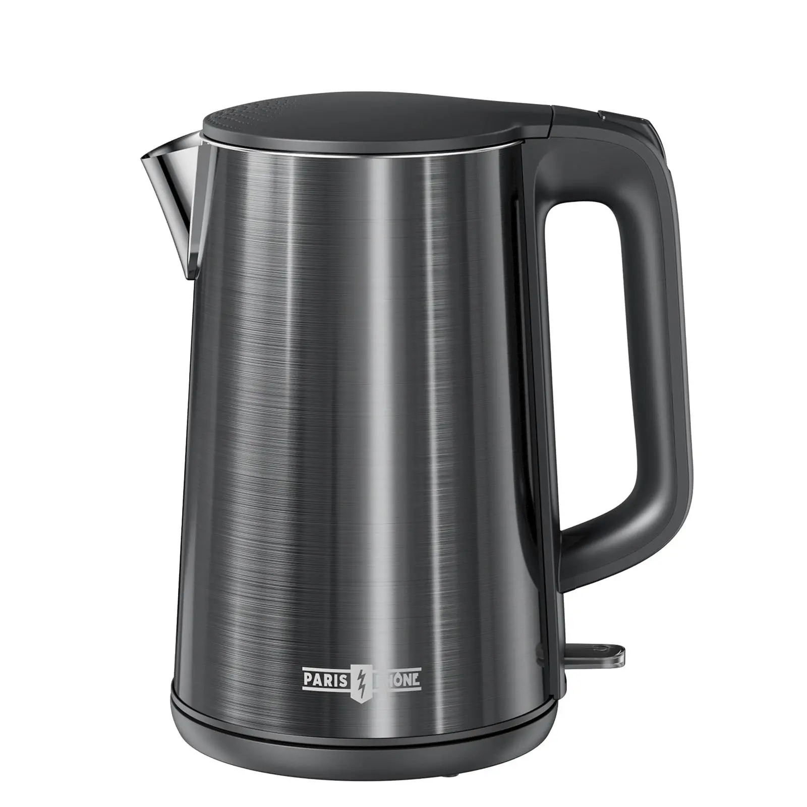 Paris Rhône Electric Kettle, 1.7L Electric Tea Kettle for Boiling Water with Stainless Steel Double Wall, 1500W Hot Water Kettle Electric, Splash-Proof Design Lid, Auto Shut Off & Boil-Dry Protection, PE-EK013