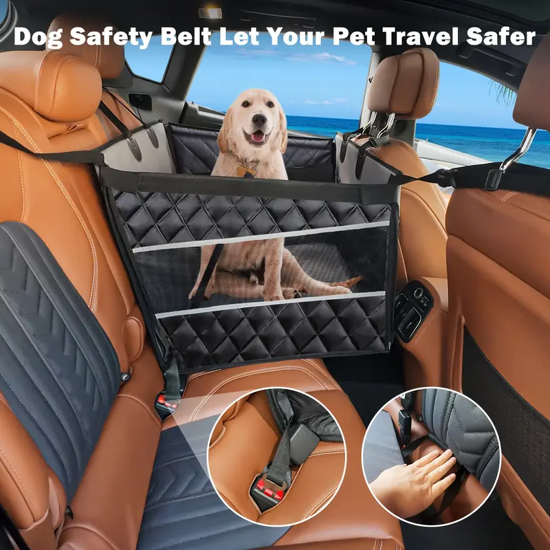 Product Introduction of Large Dog Car Safety Seats, Dog Rear Seat Extenders, Waterproof Dog Car Safety Seats - For Medium & Large Dogs - Suitable for Car, SUV & Truck - Protect Your Vehicle Interior - Perfect Gift for Dog Owners 4