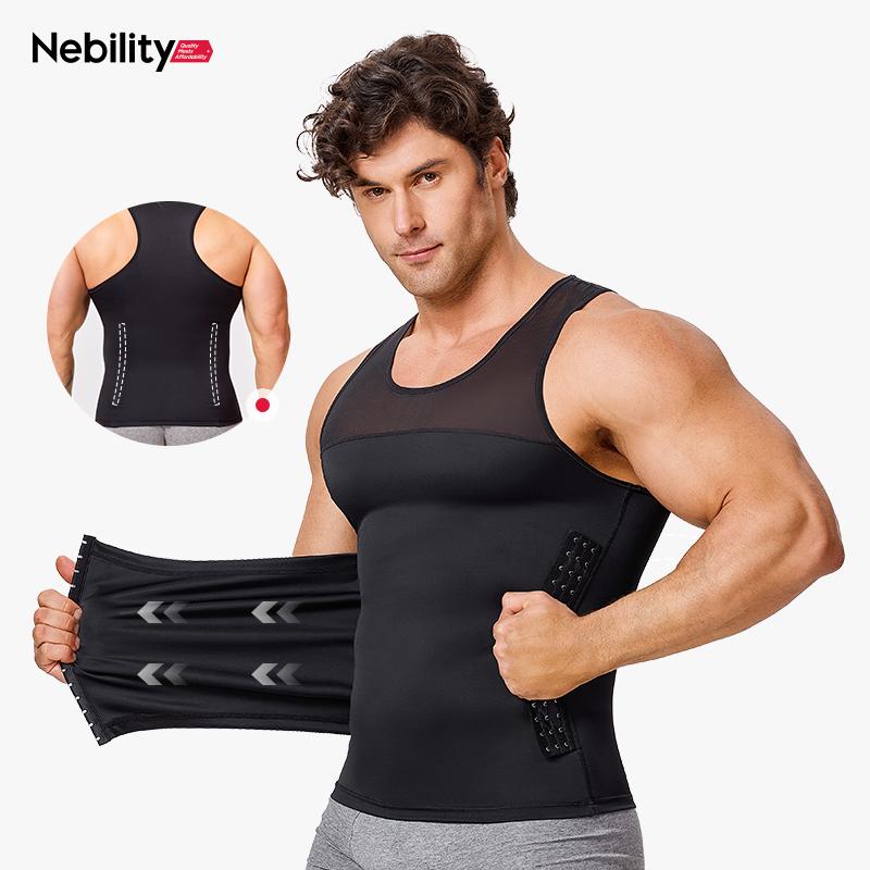 Nebility Men's Mesh Button Shaper Vest - Double Layer Abdomen, - TikTok ...