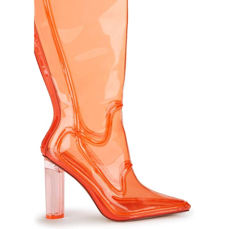 TikTok Shop Deedee Clear Knee High Boots