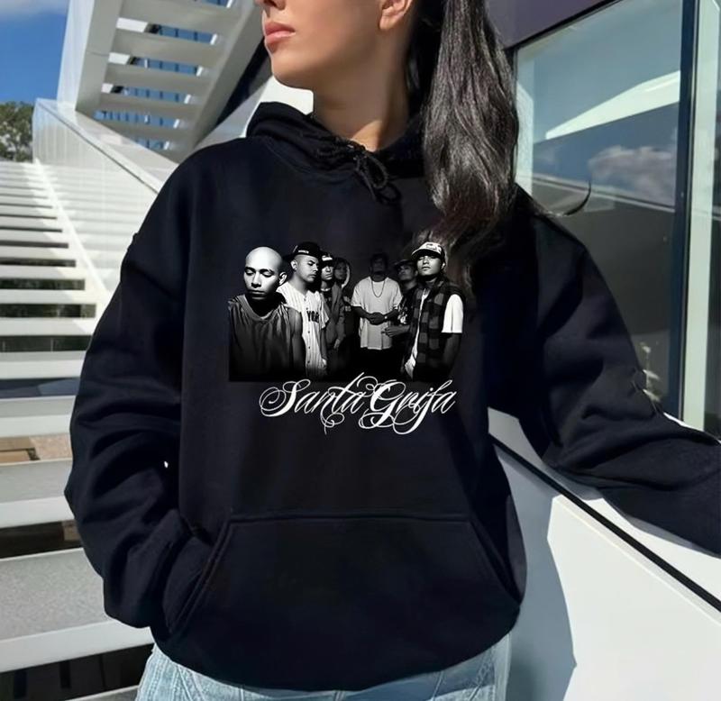 TikTok Shop La Santa Grifa Band Hoodie Playera La Santa Grifa Hasta Donde Se Pueda Unisex Hoodie La Santa Grifa Sweatshirt Retro 90s Merch Mexico Music Graphic Tee Gift For Fans