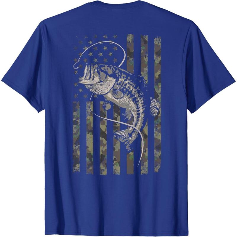 Vintage Fishing Tshirt With American Flag Bass Fishing Vintage Fishing Tshirt With American Flag Bass Fishing