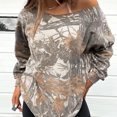 Selected Camo Shirts for Women Off The Shoulder TikTok Shop