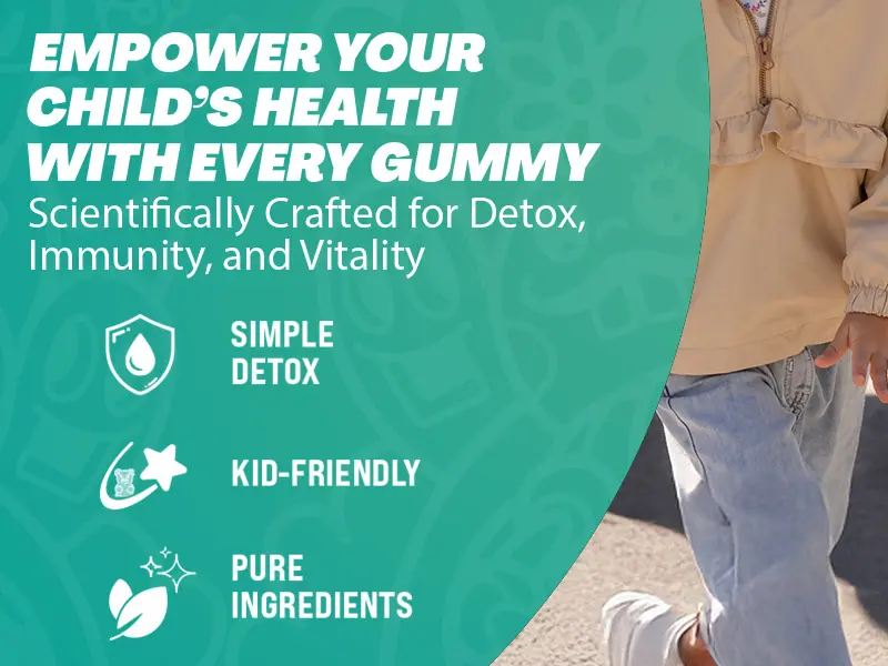 Product Introduction of Zeolite Kids Detox Gummies (Mixed Berry Flavor) - Zoyava 9-in-1 Kid Supplement for Brain, Fitness, and Overall Healthcare - 60 Edible Gummies - Made in USA 9