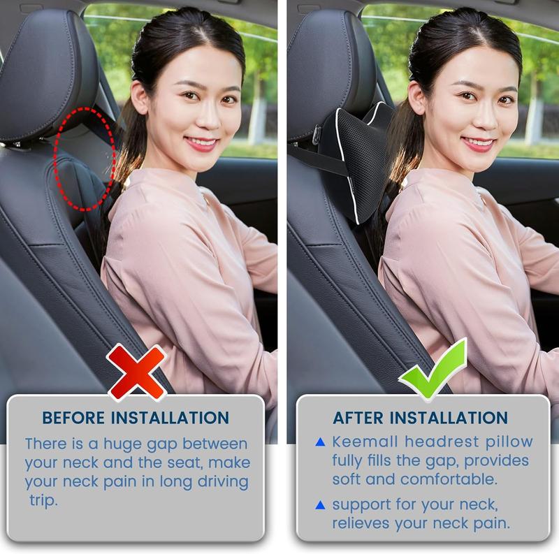 Car neck support pillow with headrest strap best sale