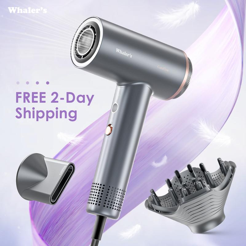 WHALER'S Ionic Hair Dryer with Diffuser • Negative Ion Blow Dryer