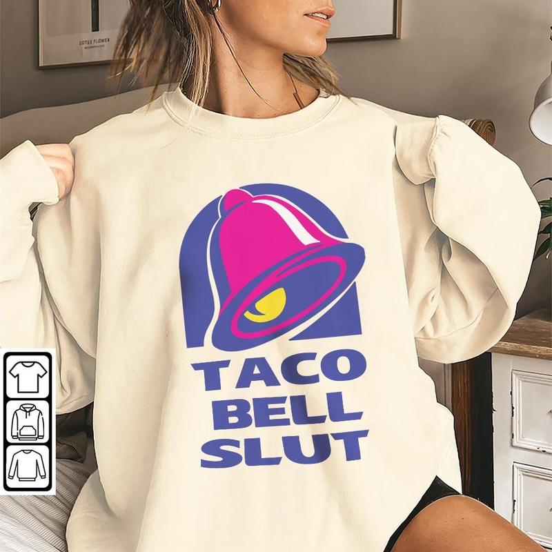 TikTok Shop RICHA Clothes Taco Bell Food Shirt Taco Bell Parody Vintage Sweatshirt Taco Bell Vintage Retro Food And Drink Unisex Gifts Hoodie Sweatshirt Hoodie Comfort Colors