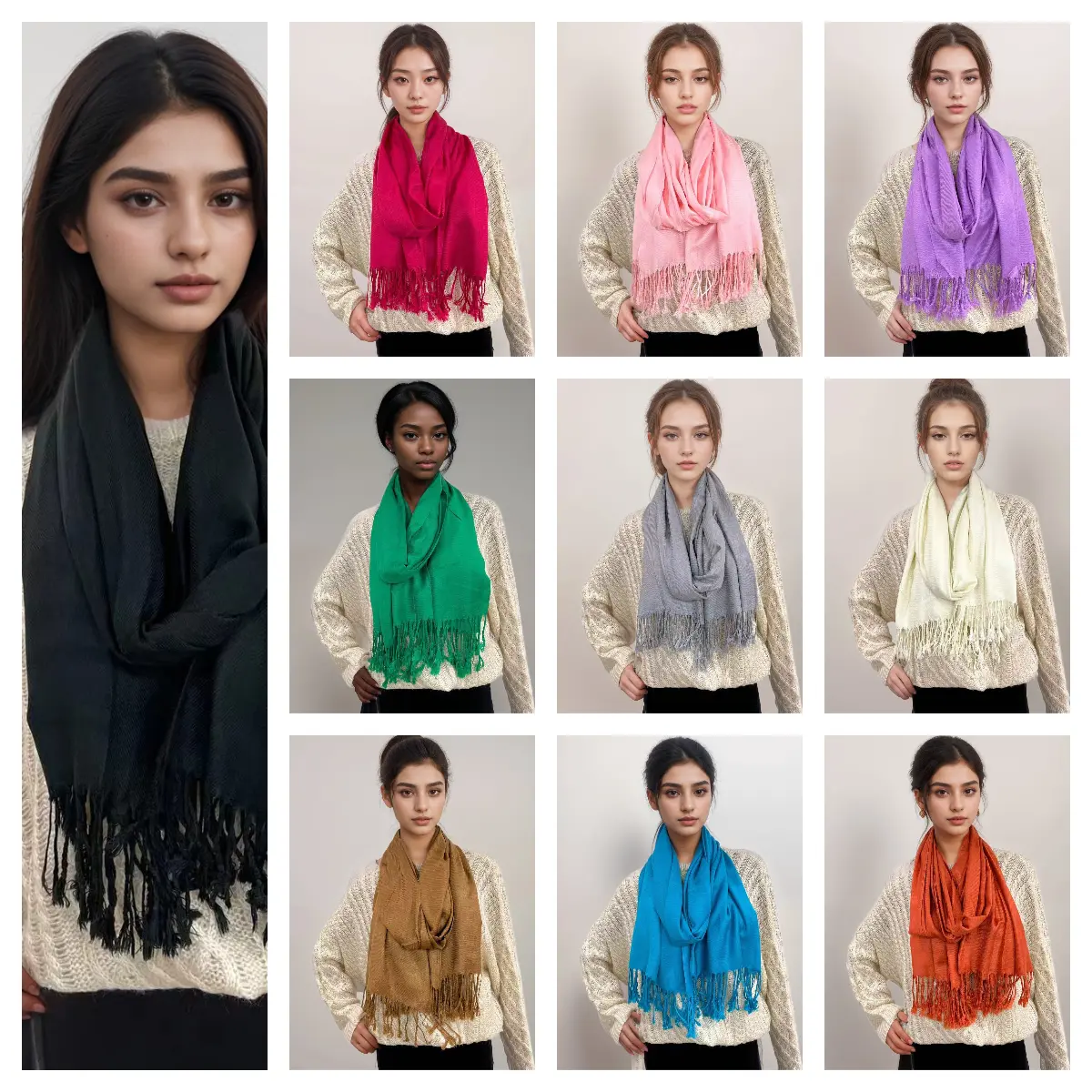 Womens Scarf Pashmina Shawls and Wraps for Evening Dress Wedding Bridesmaid Gift