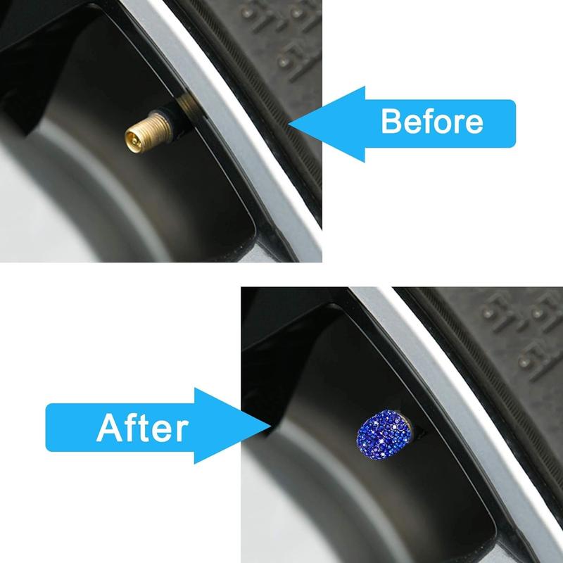 【Sparkling Rhinestones Design】 Our valve stem caps designed with