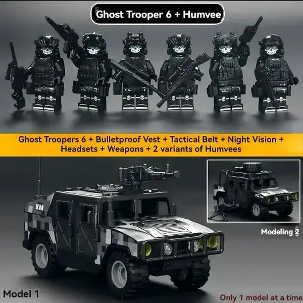 Ghost Soldier & Humvee Military Building Block Action Figure Set ...