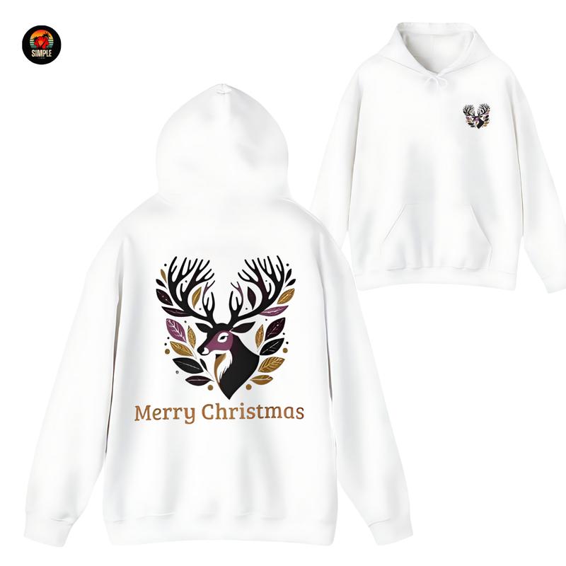 Double Sided Christmas Hoodie Christmas Party Hoodies Christmas Reindeer Shirt Reindeer Family