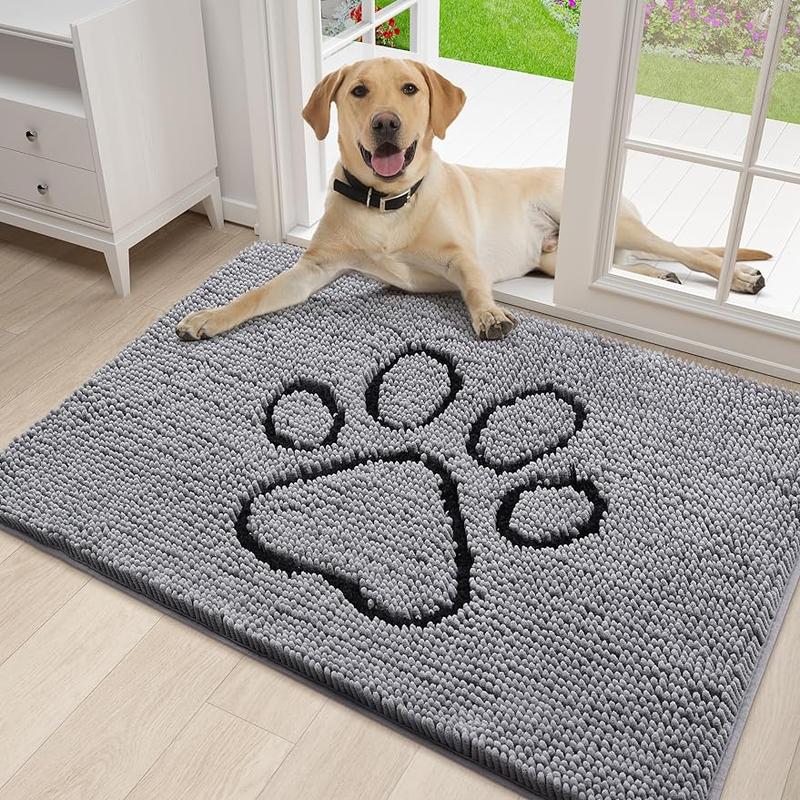 TikTok Shop Dog Door Mat for Muddy Paws Washable Mat Mud Mat for Dogs Interior Floor Entry Interior Door Mat 30x20 inches Gray