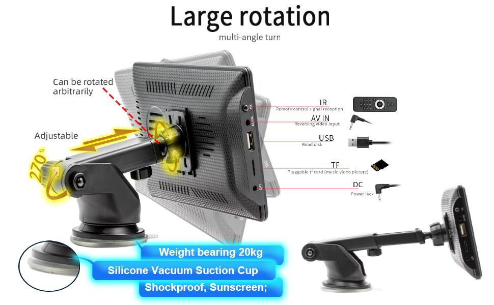 7-Inch Bluetooth Car Display for Apple & Android