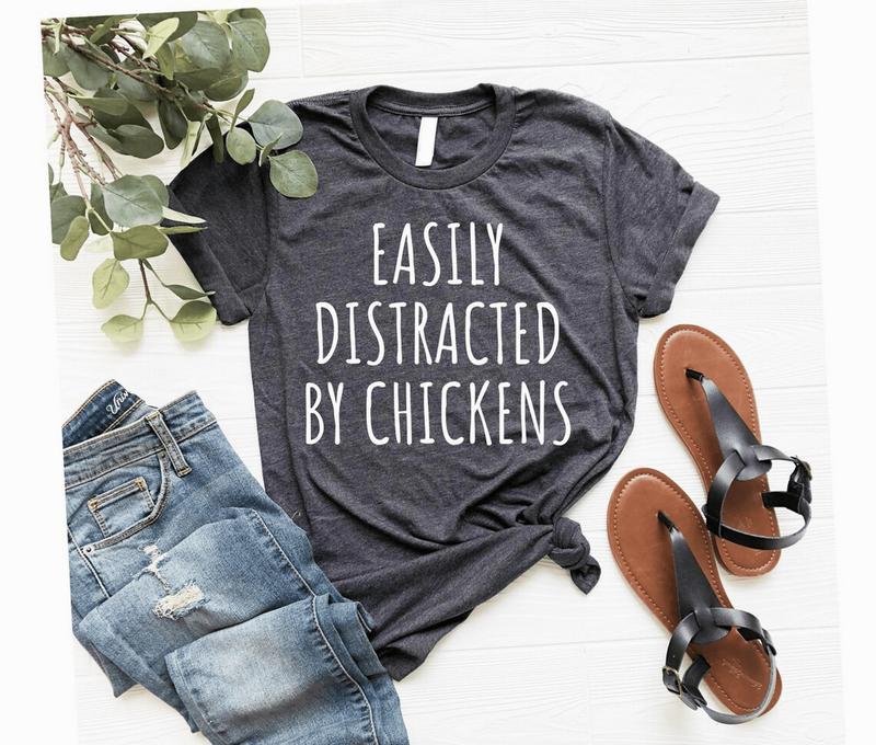 Easily Distracted By Chickens Gift For Chicken Lovers Funny T-Shirt Easily Distracted By Chickens Gift For Chicken Lovers Funny T-Shirt