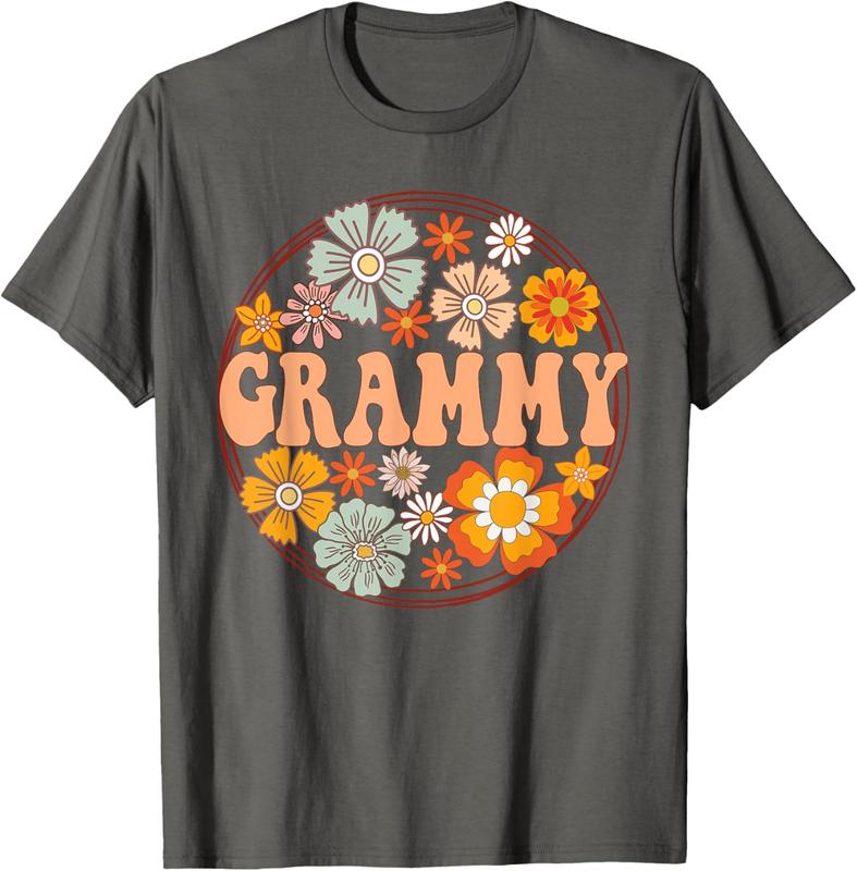 Womens Happiness Is Being Grammy Life - Flower Art-Grandma Tee Womens Happiness Is Being Grammy Life - Flower Art-Grandma Tee