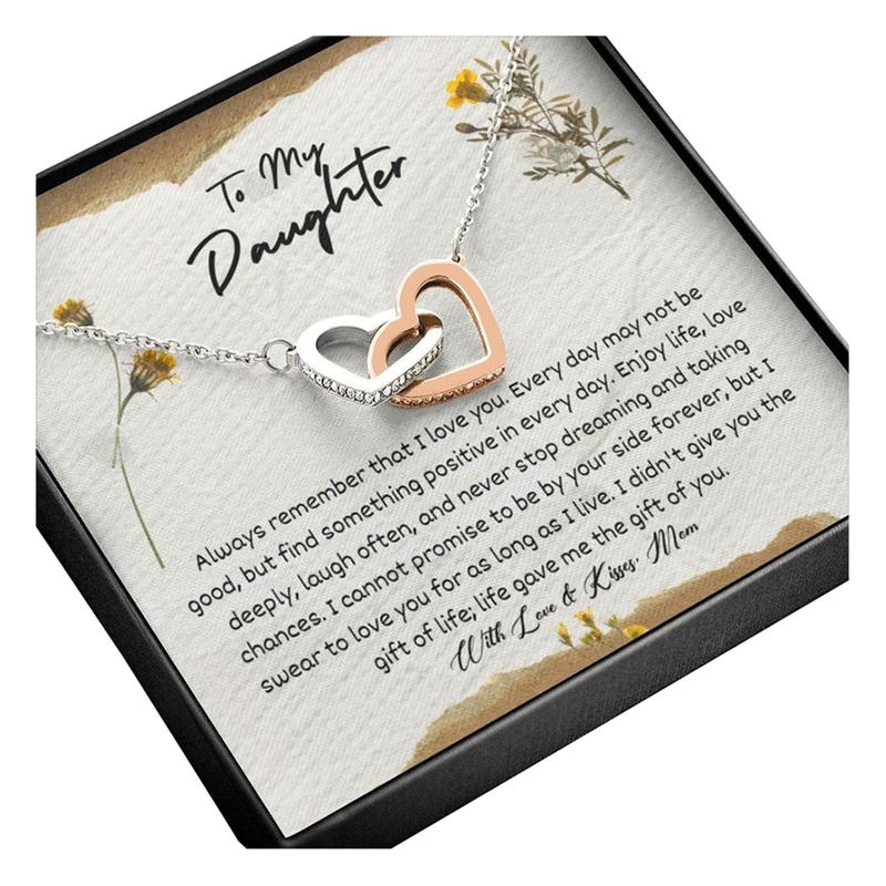 Gift for Daughter from Mom, To My Daughter Necklace, Daughter Christmas Gift from order Mom, Daughter Birthday Gift With Message Card