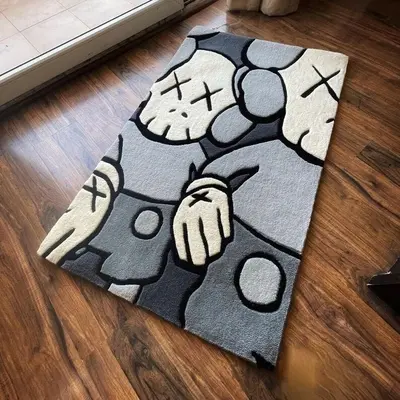 Black Head Mouse Rug, Anime Mat, Custom Cartoon Shape Rug, Handmade Flood Mat, Cartoon Character, Decor Home, Christmas Gift, selling Mouse Rug