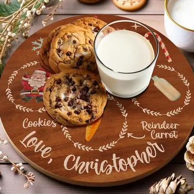 Christmas Platters Milk And Cookies Set, Cookies For Santa