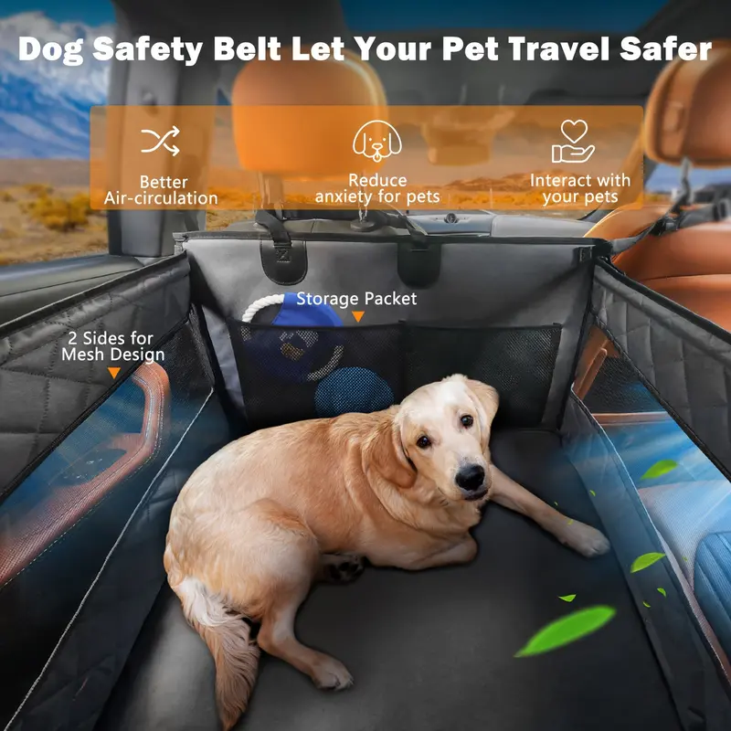 Product Introduction of Large Dog Car Safety Seats, Dog Rear Seat Extenders, Waterproof Dog Car Safety Seats - For Medium & Large Dogs - Suitable for Car, SUV & Truck - Protect Your Vehicle Interior - Perfect Gift for Dog Owners 5