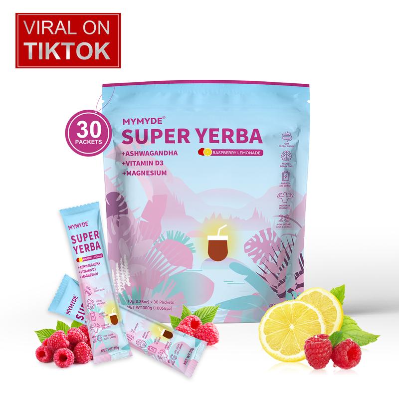 MYMYDE Super Yerba | Yerba Mate Instant Tea Powder | RASPBERRY LEMONADE ...