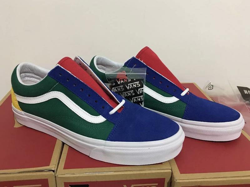 Green blue red yellow vans best sale