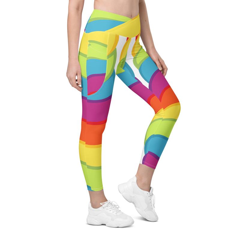 TikTok Shop Thic Chic Fit Rainbow Bright Crossover leggings with pockets