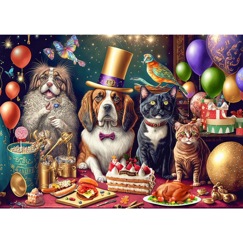HUADADA 1000 Adult Puzzle Game "Pet Family", Holiday Gift Home Decoration, Family Games, Grandparent Brainstorming Jigsaw Puzzle 8 9fc19e9c8b7a4bcea2b03e36db6c190c~tplv omjb5zjo8w resize jpeg:800:800