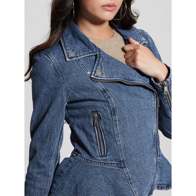 Guess denim peplum jacket hotsell