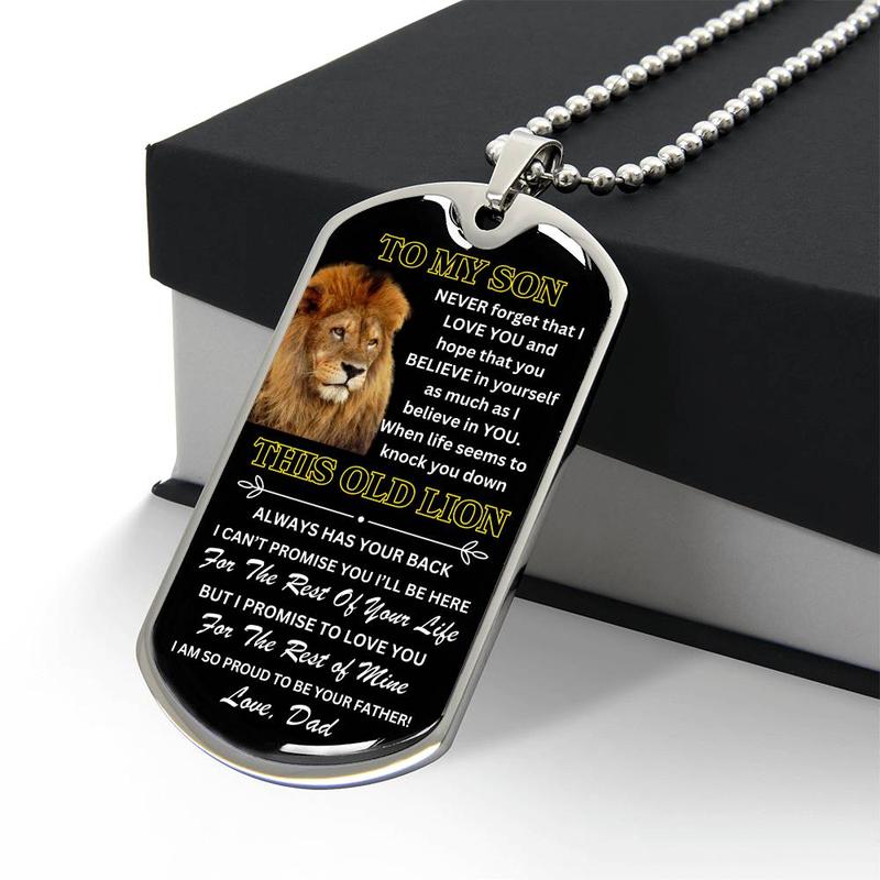 Father to son dog tag necklace best sale