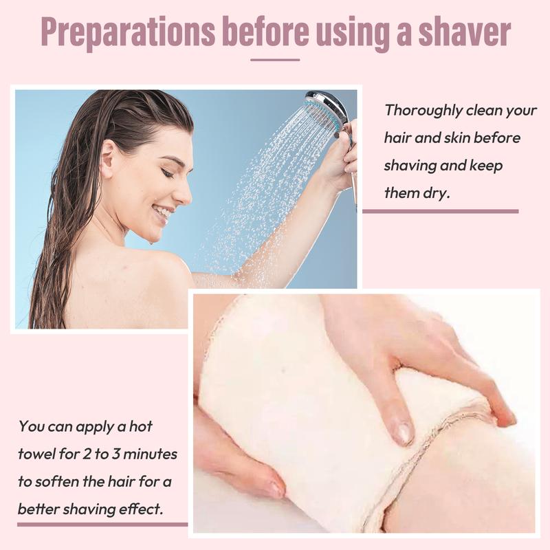 Product Introduction of Akunbem Bikini Trimmer for Women, Electric Shaver and Razor Rechargeable 2-in-1 Body and Facial Epilator, Dual Heads for Painless Trimming of Pubic Hair, Face, Underarms and Legs, IPX7 Waterproof. Christmas Gift New Year Gift Shaving Grooming 10