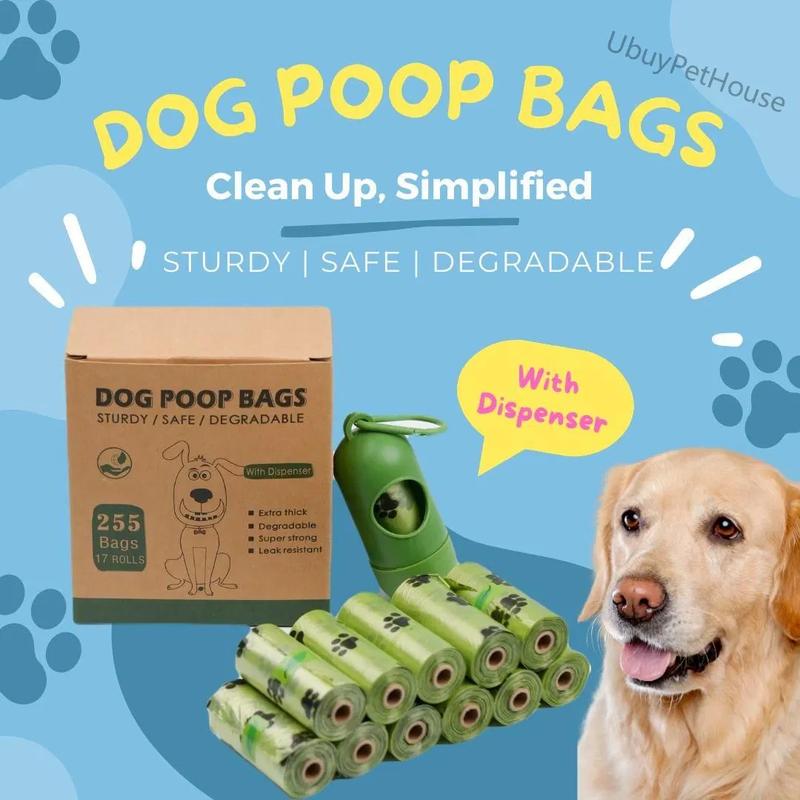 TikTok Shop 255 bags in 17 volumes Portable pet waste bag Environmental poop bag Portable biodegradable pet waste bag outdoor pet poop collection bag easy to carry