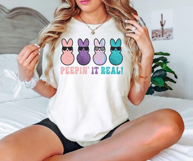 Peepin' It Real Funny Easter T-Shirt Peepin' It Real Funny Easter T-Shirt