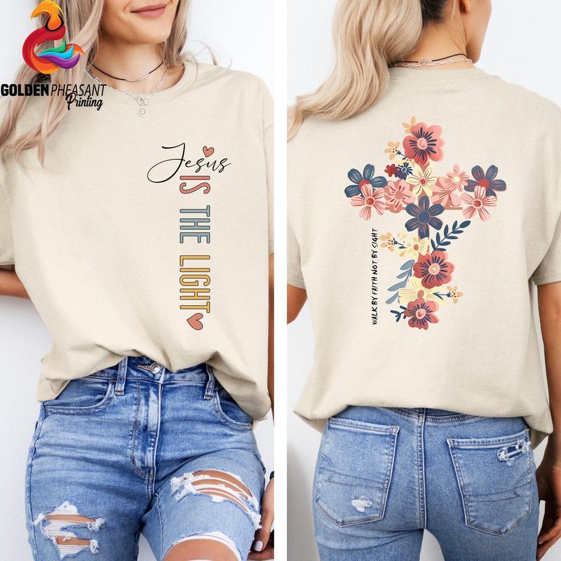 Be The Light Floral Religious Shirt Be The Light Floral Religious Shirt