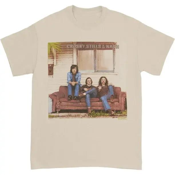 TikTok Shop Crosby Stills Nash Young Men s 1969 Album Vintage All size Sand Shirt