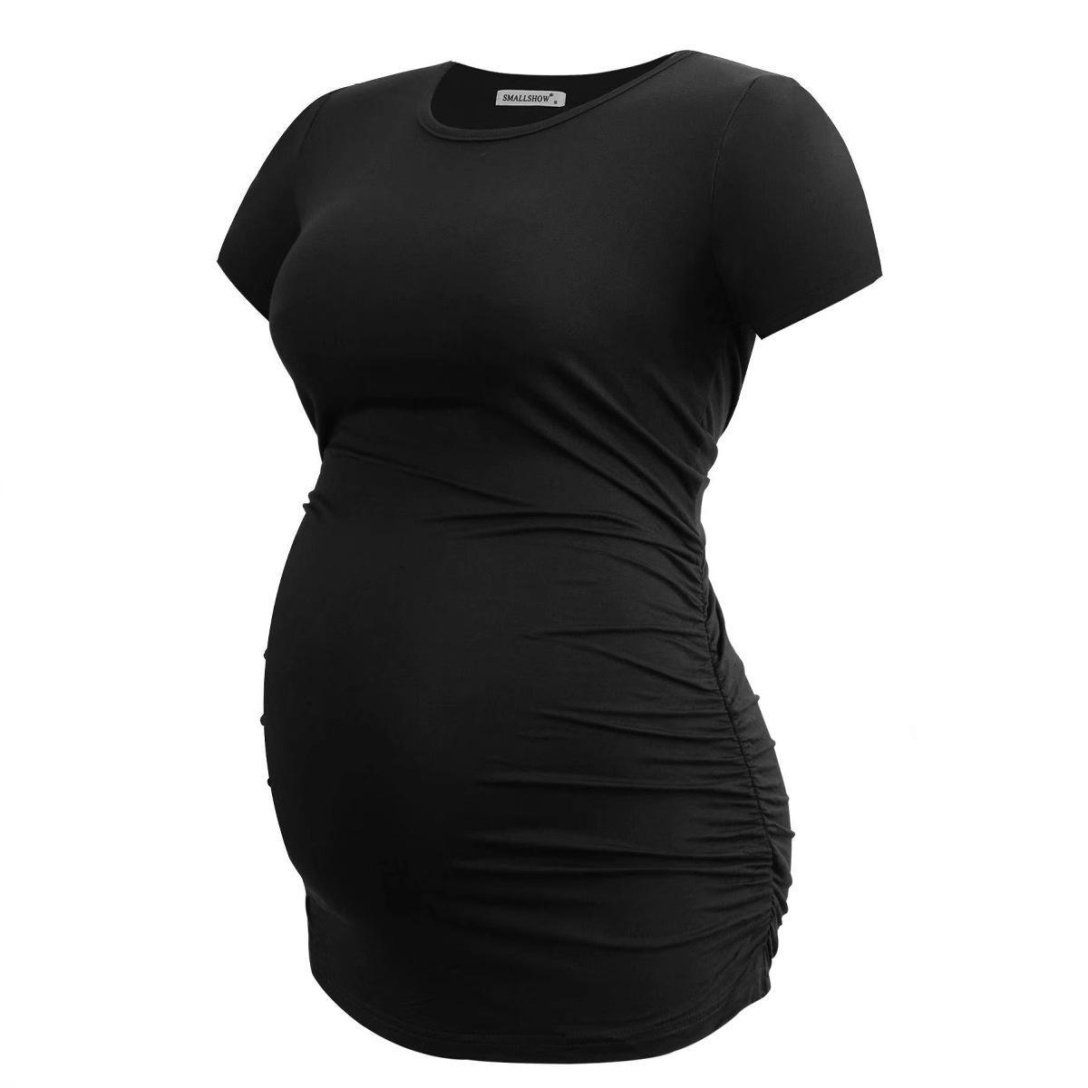 Side Ruched Maternity T-Shirt – Soft Crew Neck, Short Sleeve Tee, Casual Pregnancy Top 7 a5f46fb77f3c40cc983c1c6534b37171~tplv omjb5zjo8w origin jpeg