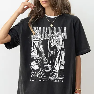 Nirvana Kurt Cobain Grunge offers Rock Tee O/S oversized and hoodie