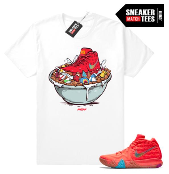 TikTok Shop Kyrie 4 Lucky Charms tee shirt Lucky Charms Bowl White Tee Top Basic