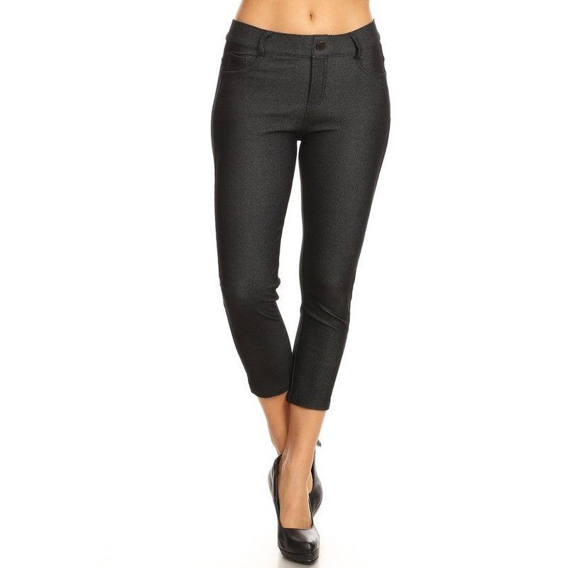 TikTok Shop Women s Classic Solid Capri Jeggings