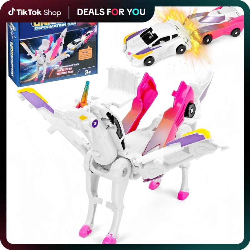 Hotfree Magnetic Unicorn Transformer Car Toy, 2-in-1 Magnetic Cars That ...