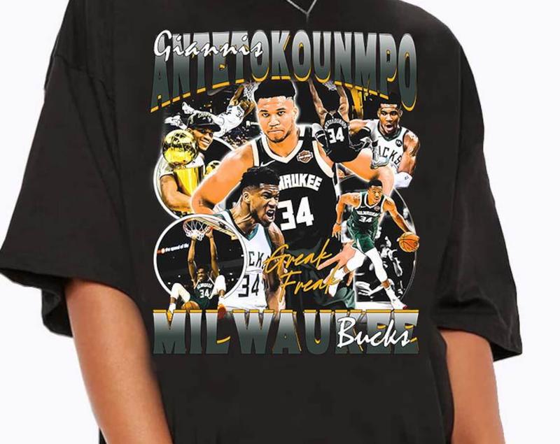 TikTok Shop Vintage 90S Graphic Style Giannis Antetokounmpo TShirt Giannis Antetokounmpo Sweatshirt Retro American Basketball Tee For Man And Woman