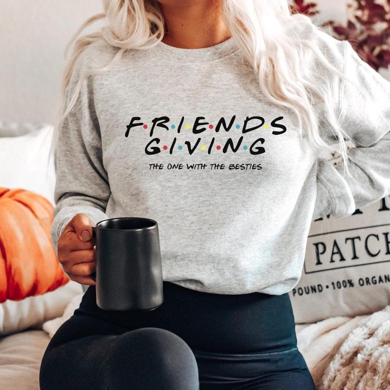 TikTok Shop Friendsgiving Sweatshirt Friends Turkey Thanksgiving Sweatshirt Gift for Her The One With the Bestie Friendsgiving Sweater