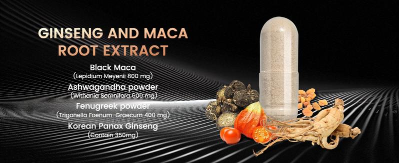 Product Introduction of Dr. Thomps 4-in-1 Organic Maca Root Capsules with Ashwagandha, Fenugreek & Ginseng | Energy & Hormone Balance for Men & Women | 120 Vegan Capsules 2