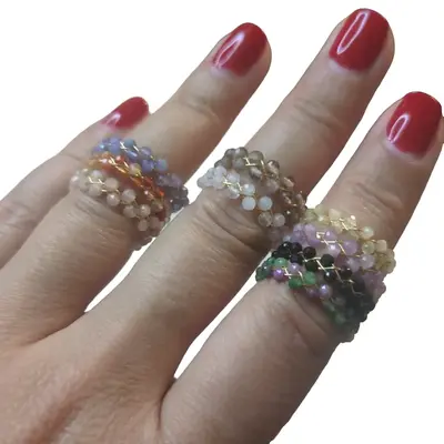 Selected Wire Wrapping Crystals Rings TikTok Shop