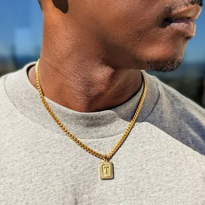 Gold Chain 20 Inch Necklace On Man Silver Chain Warren James Men's