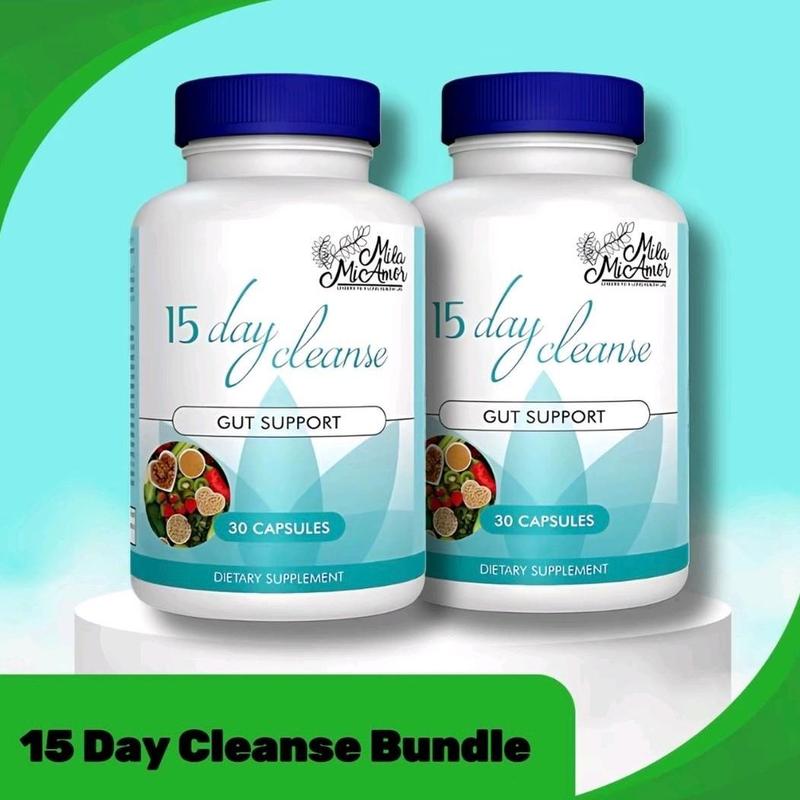 15 day cleanse bundle | gut and colon support | caffeine free | advanced formula with senna, cascara sagrada, & psyllium husk | non-gmo | 2 bottles