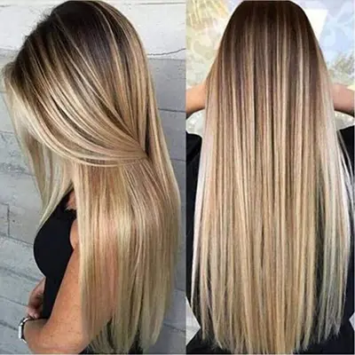 Selected Straight Ombre Blonde Hair TikTok Shop