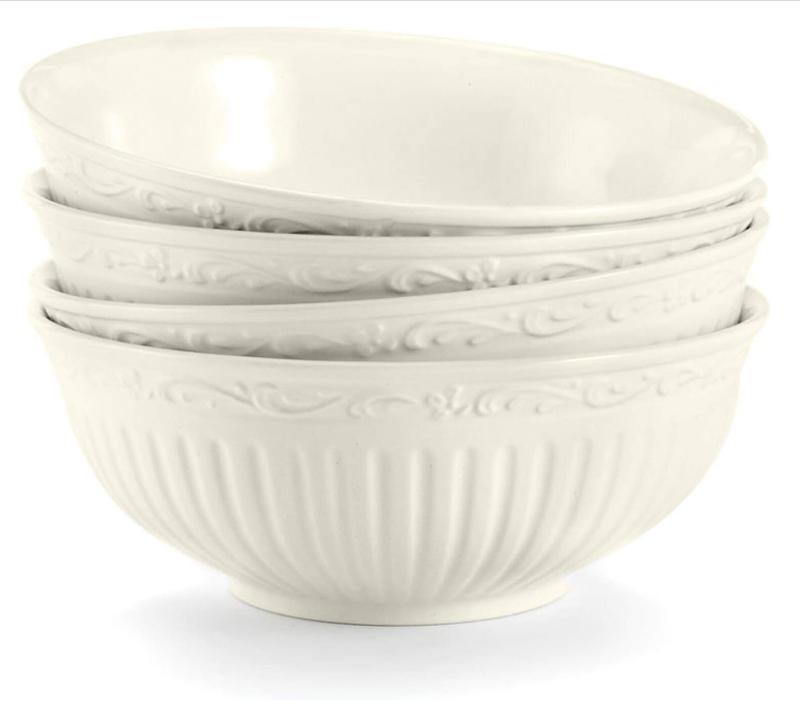 TikTok Shop Mikasa DD900 410 Italian Countryside Fruit Bowl 5 1 4 Inch Set of 4 White