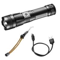VEVOR 10000 High Lumens Flashlight, 5 Lighting Modes LED Rechargeable, IPX4 Waterproof Emergency Lighting for Camping, Hiking, Running, Hurricane, Cyc