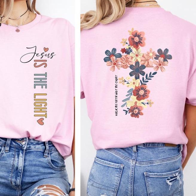 Be The Light Floral Religious Shirt Be The Light Floral Religious Shirt