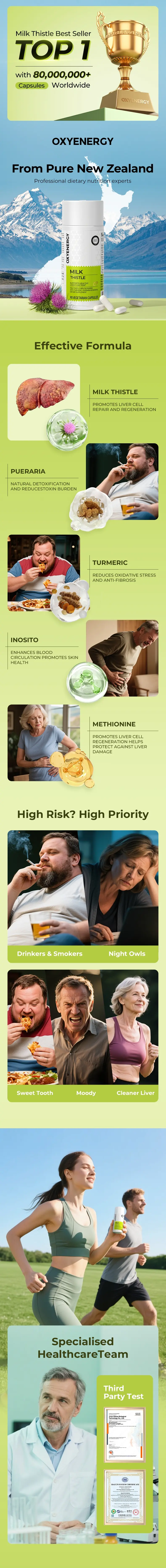 Product Introduction of Oxyenergy Milk Thistle Liver Detox & Colon Cleanse, Natural Liver Health Support with Kudzu Root, Turmeric, Inositol, Methionine,Vitamin C,90 Capsules FathersDayGift 1